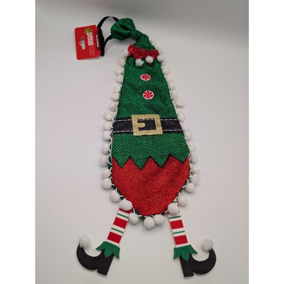 Merry & Bright Other - Men’s Christmas Sparkly Neck Tie 16” Party Gag Gift NWT** Green Elf Suit Decor